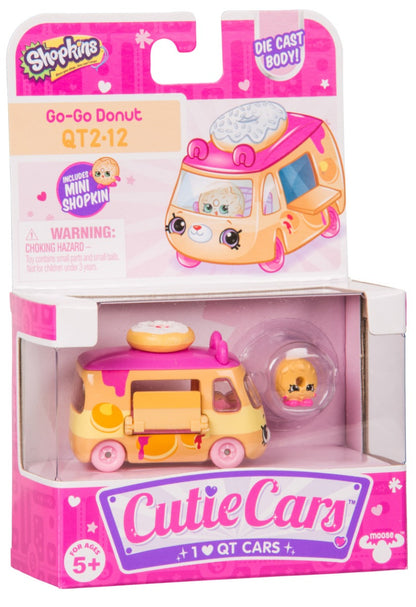 CUTIE CARS SHOPKINS S2 W2 SINGLE PACK QT2-12 GO-GO DONUT