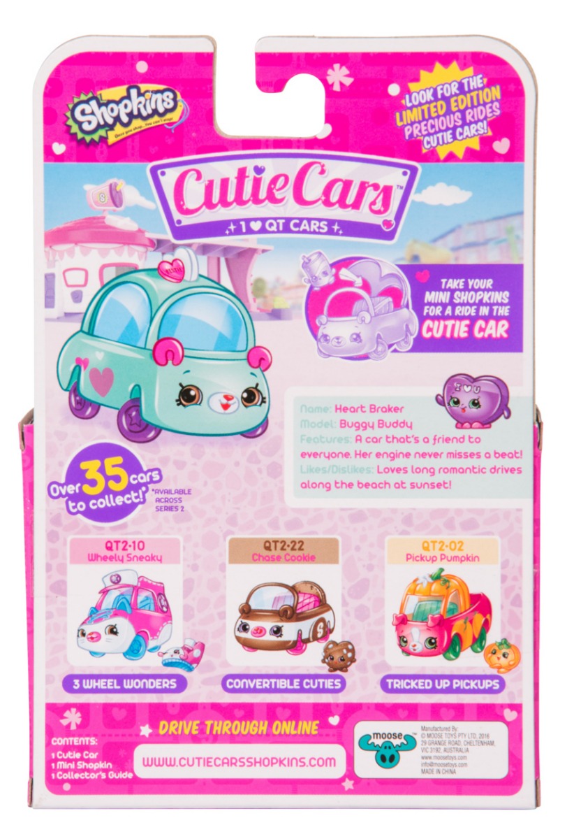 CUTIE CARS SHOPKINS S2 W2 SINGLE PACK QT2-21 HEART BRAKER
