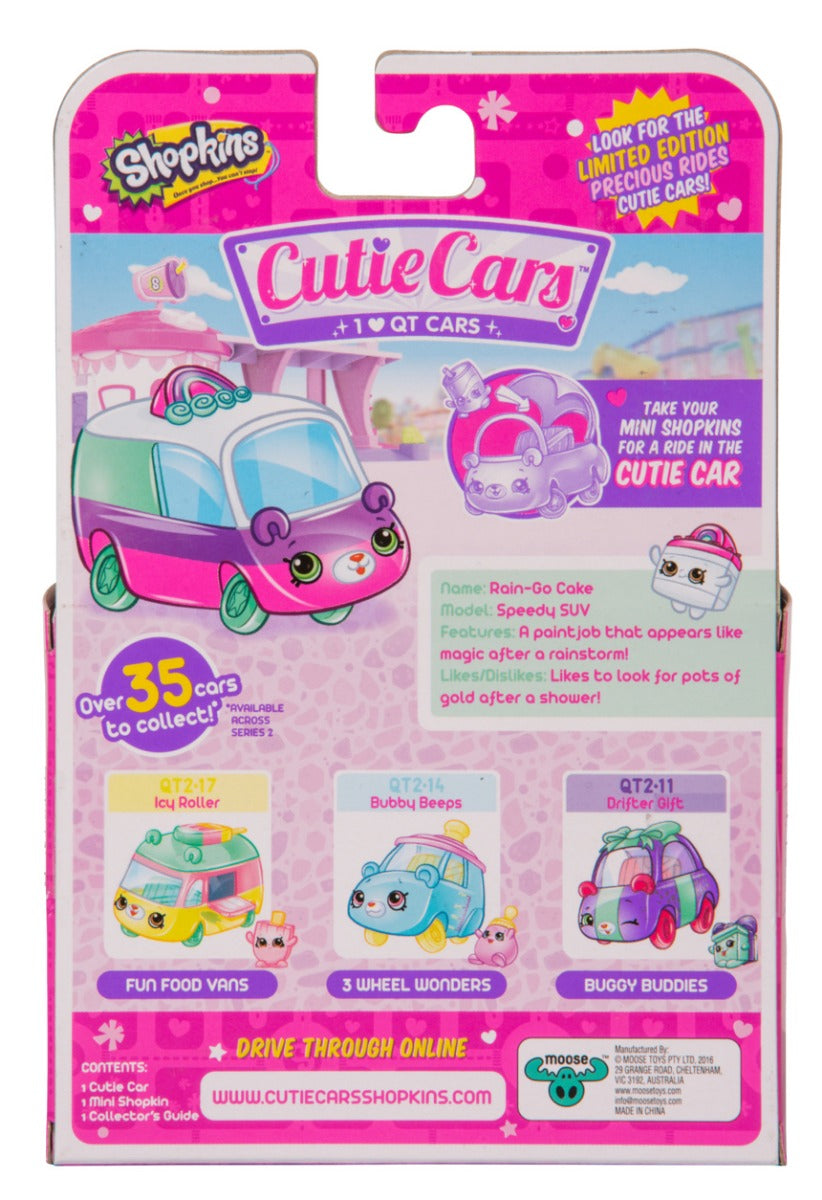 CUTIE CARS SHOPKINS S2 W2 SINGLE PACK QT2-19 RAIN-GO CAKE