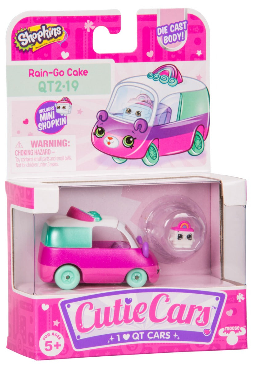 CUTIE CARS SHOPKINS S2 W2 SINGLE PACK QT2-19 RAIN-GO CAKE