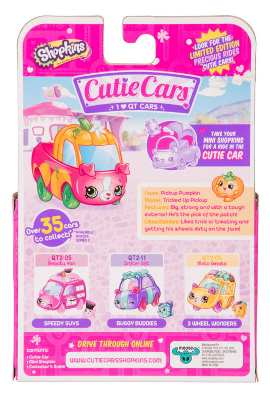 CUTIE CARS SHOPKINS S2 W2 SINGLE PACK QT2-02 PICKUP PUMPKIN