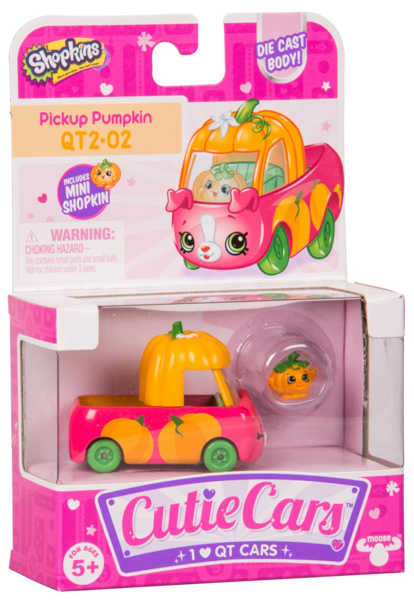 CUTIE CARS SHOPKINS S2 W2 SINGLE PACK QT2-02 PICKUP PUMPKIN