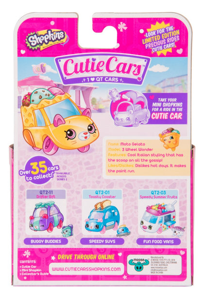 CUTIE CARS SHOPKINS S2 W2 SINGLE PACK QT2-04 MOTO GELATO