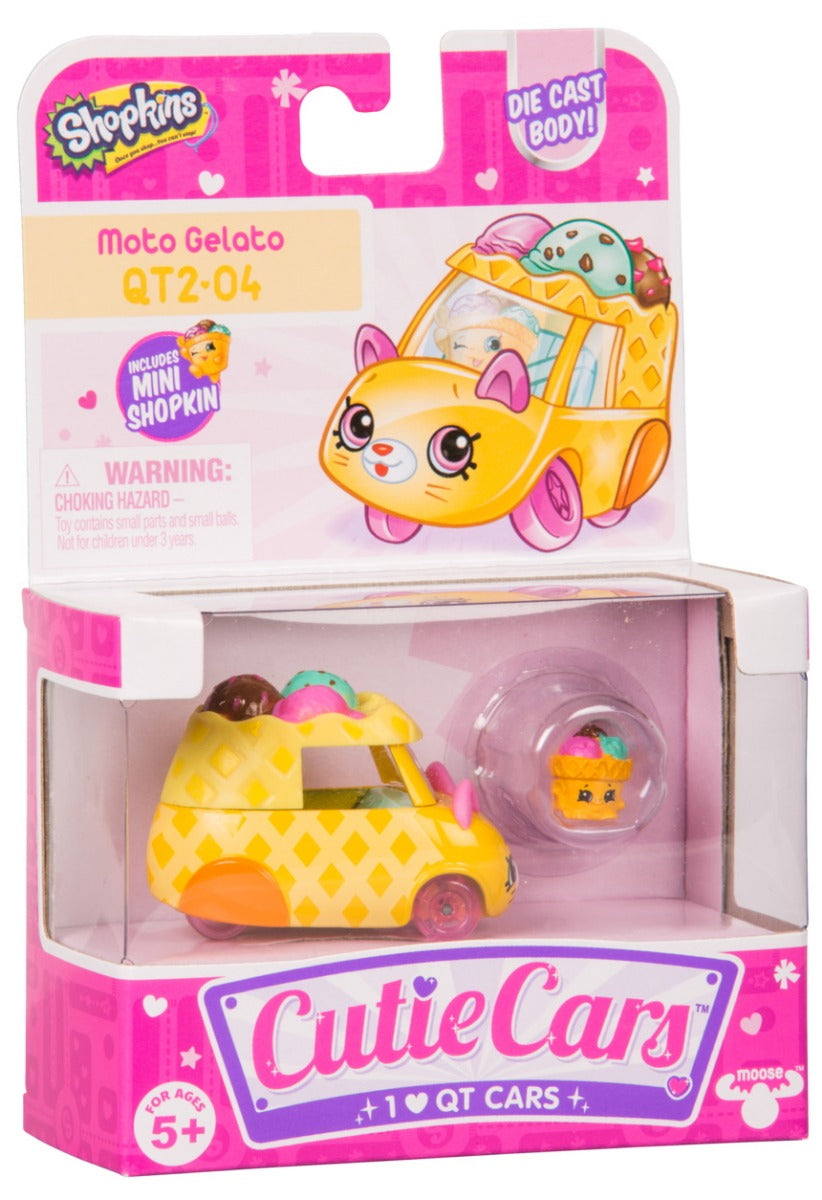 CUTIE CARS SHOPKINS S2 W2 SINGLE PACK QT2-04 MOTO GELATO