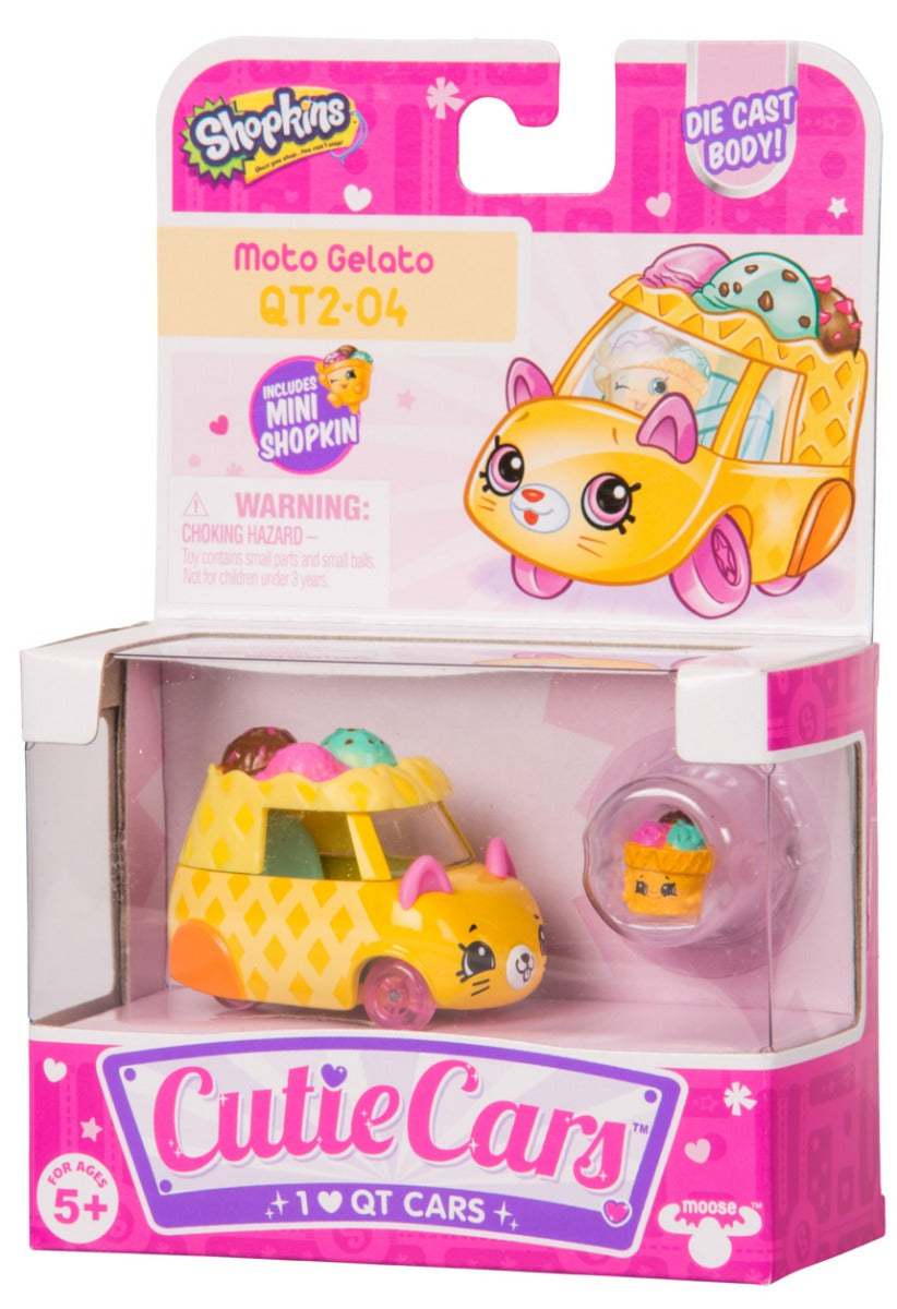 CUTIE CARS SHOPKINS S2 W2 SINGLE PACK QT2-04 MOTO GELATO