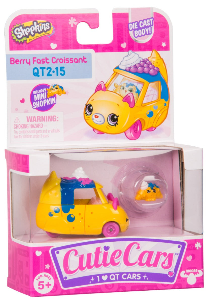 CUTIE CARS SHOPKINS S2 W3 SINGLE PACK QT2-15 BERRY FAST CROISSANT
