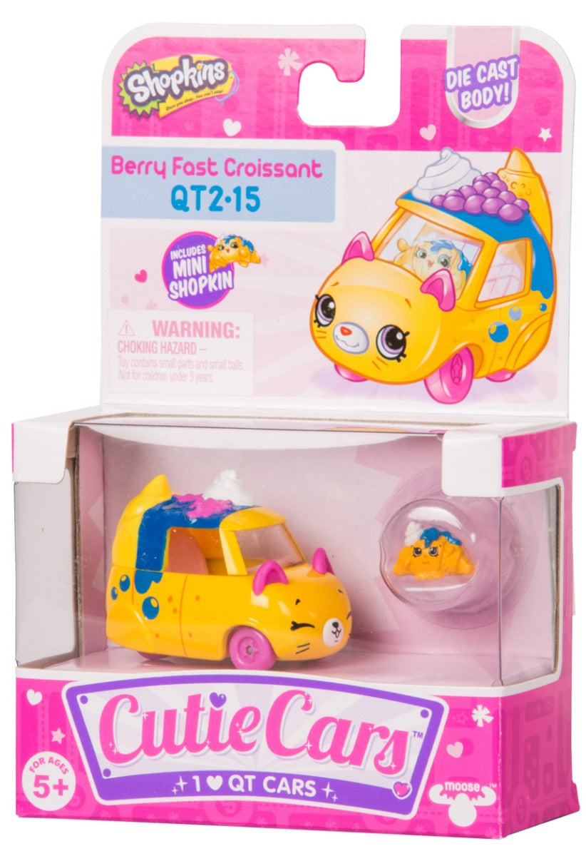 CUTIE CARS SHOPKINS S2 W3 SINGLE PACK QT2-15 BERRY FAST CROISSANT