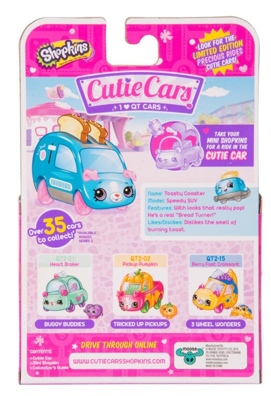 CUTIE CARS SHOPKINS S2 W3 SINGLE PACK QT2-01 TOASTY COASTER