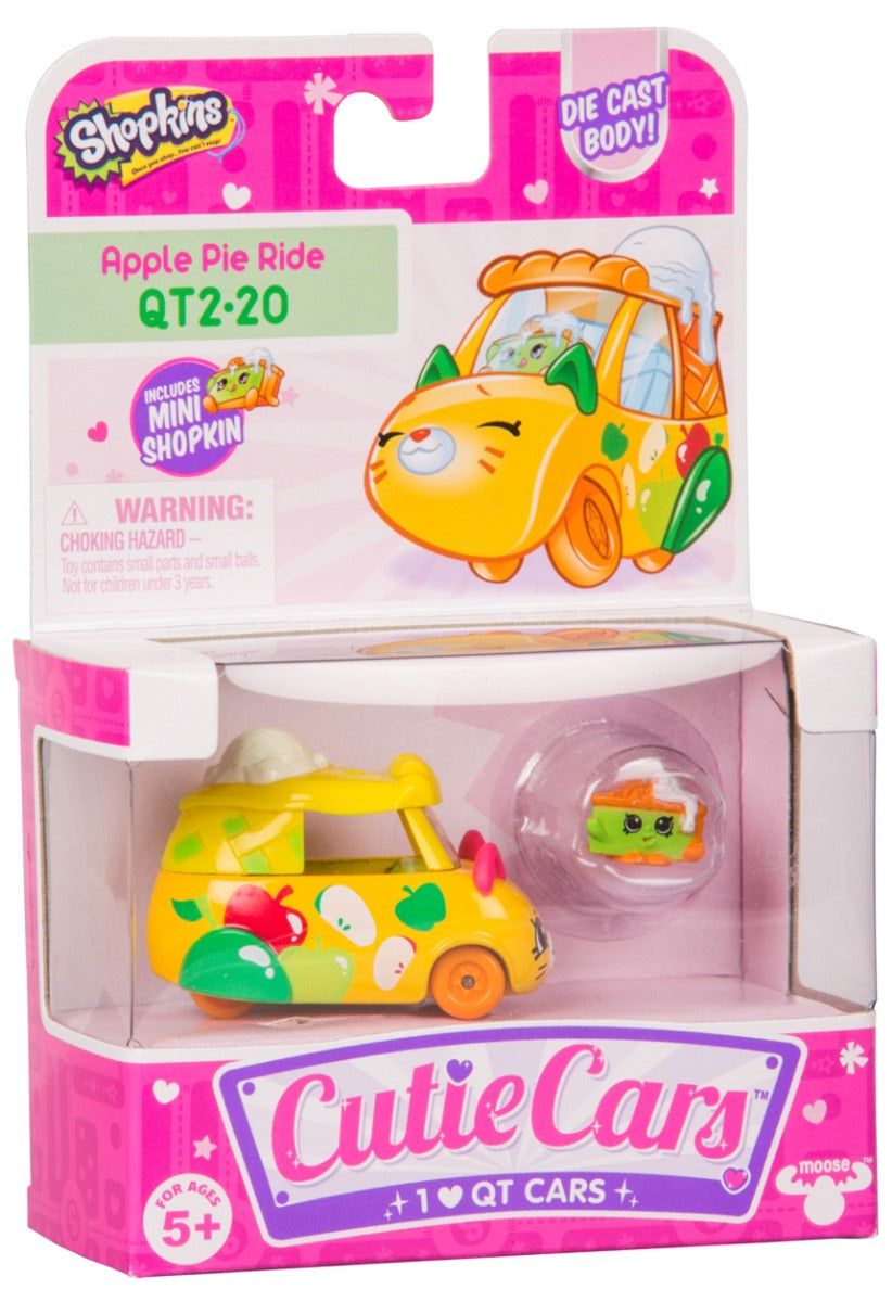 CUTIE CARS SHOPKINS S2 W3 SINGLE PACK QT2-20 APPLE PIE RIDE
