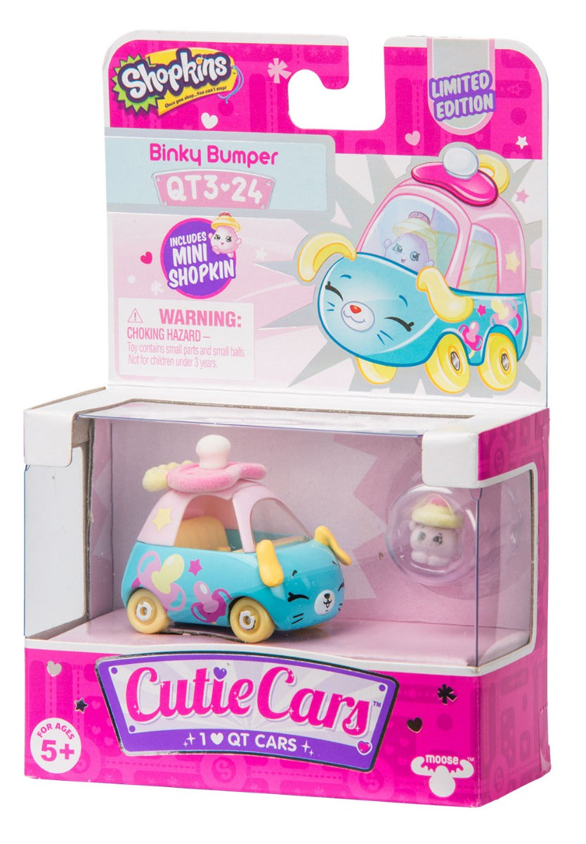 CUTIE CARS SHOPKINS S3 W2 SINGLE PACK QT3-24 BINKY BUMPER