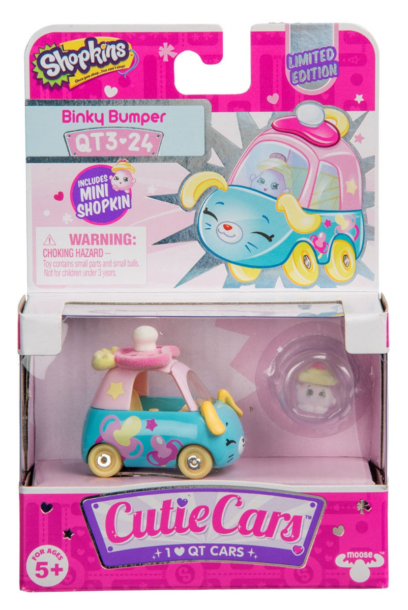 CUTIE CARS SHOPKINS S3 W2 SINGLE PACK QT3-24 BINKY BUMPER
