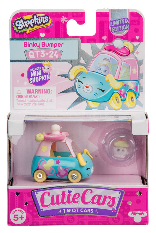 CUTIE CARS SHOPKINS S3 W2 SINGLE PACK QT3-24 BINKY BUMPER