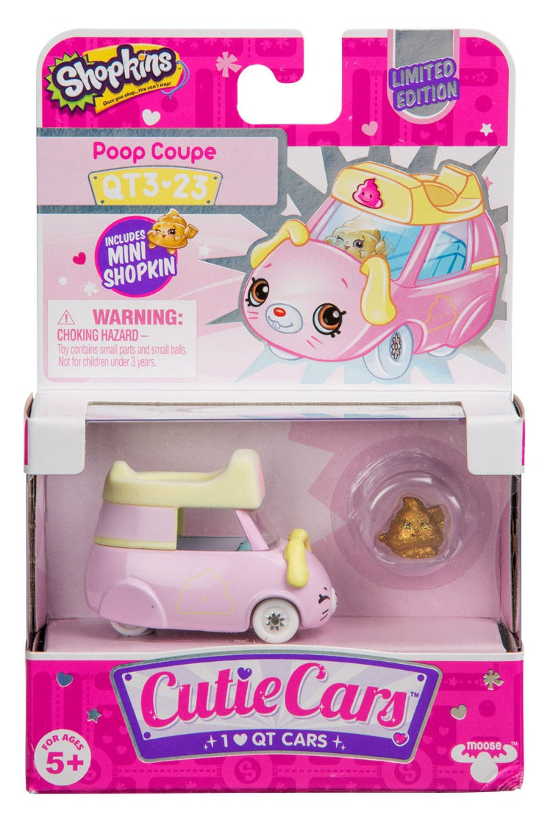 CUTIE CARS SHOPKINS S3 W2 SINGLE PACK QT3-24 POOP COUPE