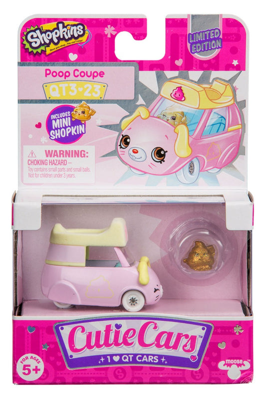 CUTIE CARS SHOPKINS S3 W2 SINGLE PACK QT3-24 POOP COUPE