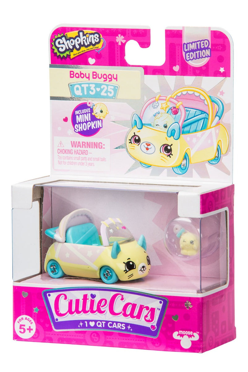 CUTIE CARS SHOPKINS S3 W2 SINGLE PACK QT3-25 BABY BUGGY