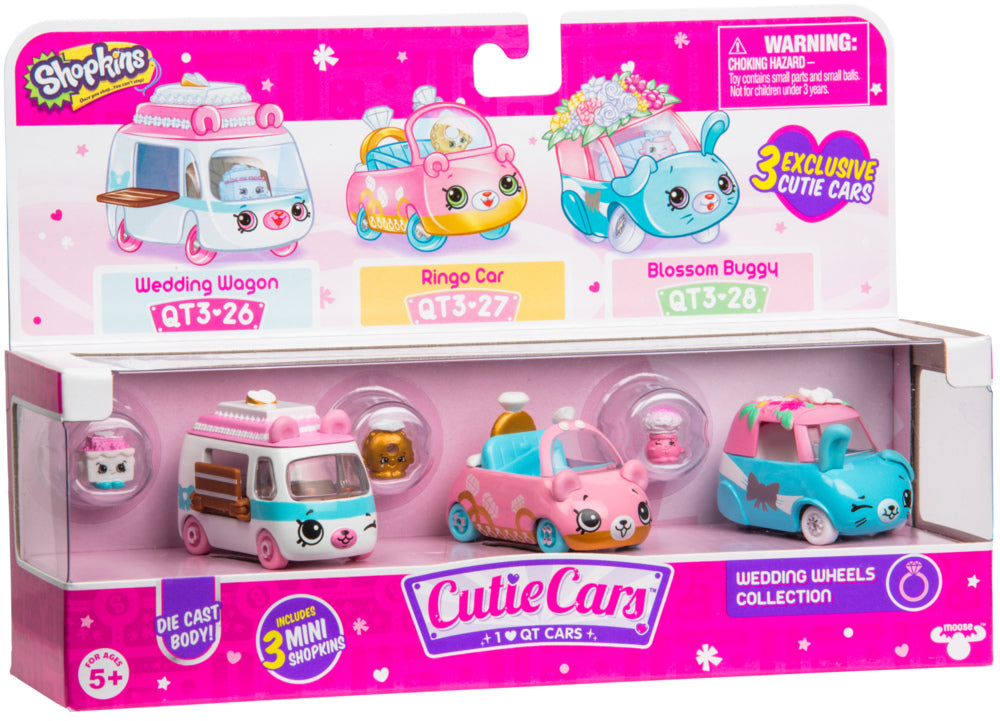 CUTIE CARS SHOPKINS S3 3 PACK WEDDING WHEELS COLLECTION