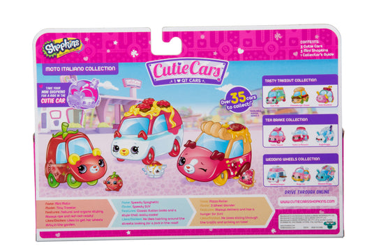 CUTIE CARS SHOPKINS S3 3 PACK MOTO ITALIANO COLLECTION