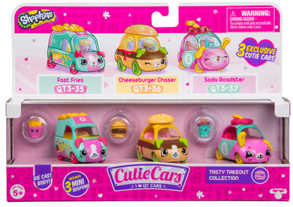 CUTIE CARS SHOPKINS S3 3 PACK TASTY TAKEOUT COLLECTION