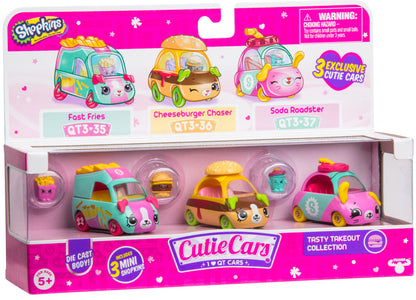 CUTIE CARS SHOPKINS S3 3 PACK TASTY TAKEOUT COLLECTION