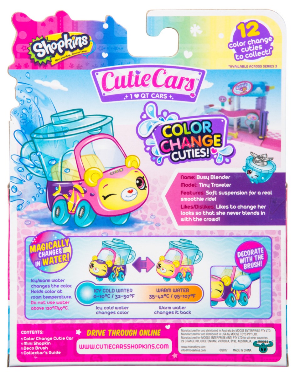 CUTIE CARS SHOPKINS W1 COLOR CHANGE PACK QT3-C05 BUSY BLENDER