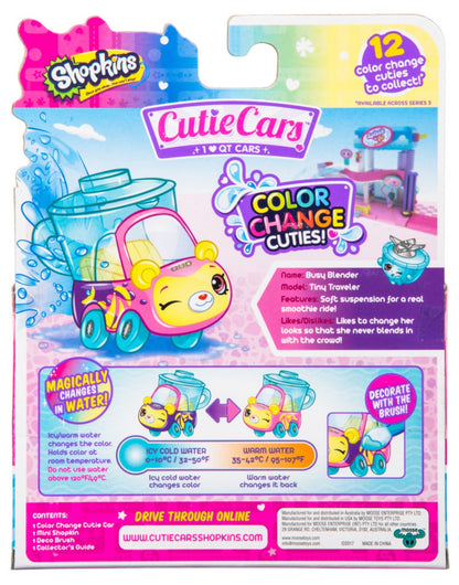 CUTIE CARS SHOPKINS W1 COLOR CHANGE PACK QT3-C05 BUSY BLENDER