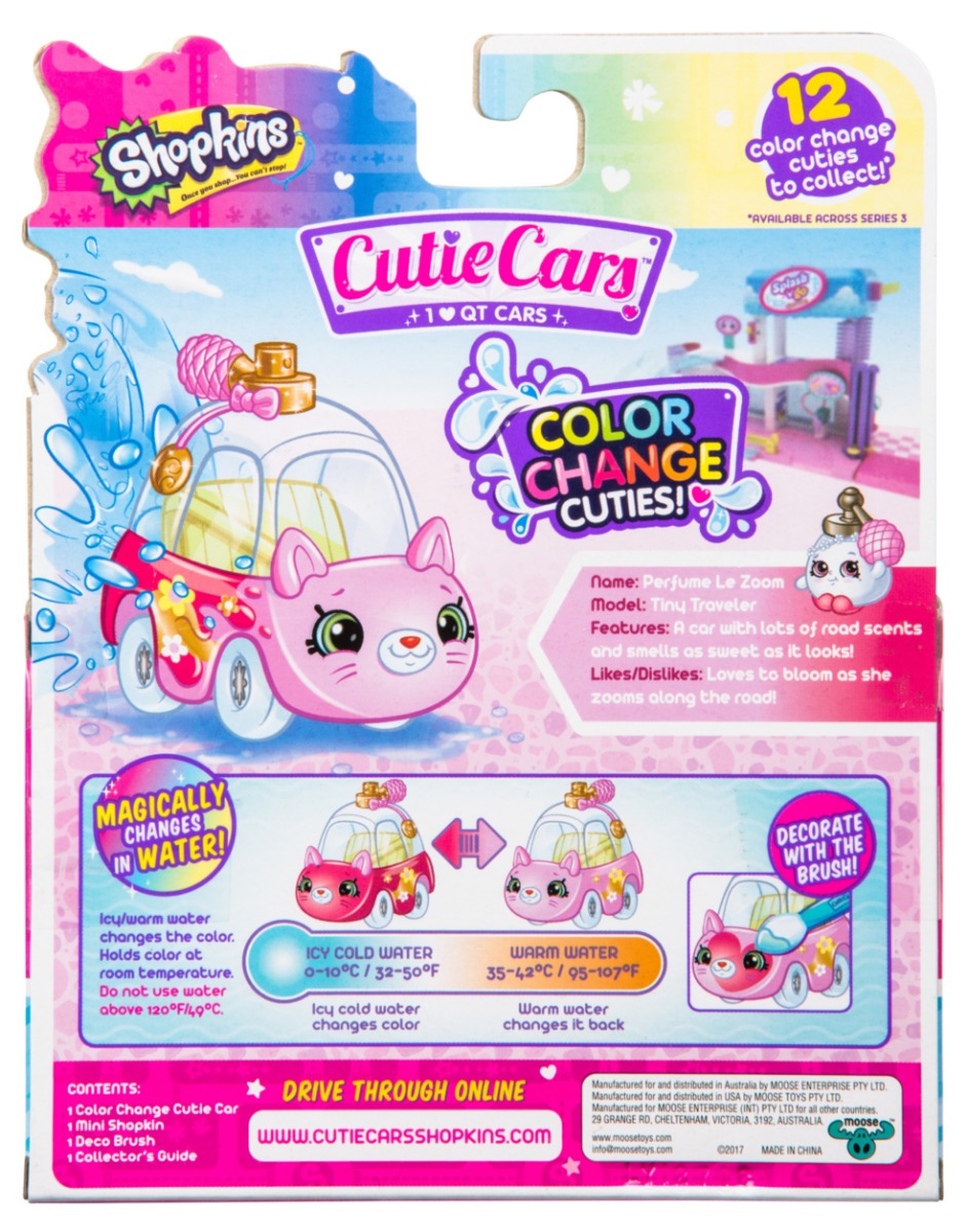 CUTIE CARS SHOPKINS W1 COLOR CHANGE PACK QT3-C11 PERFUME LE ZOOM