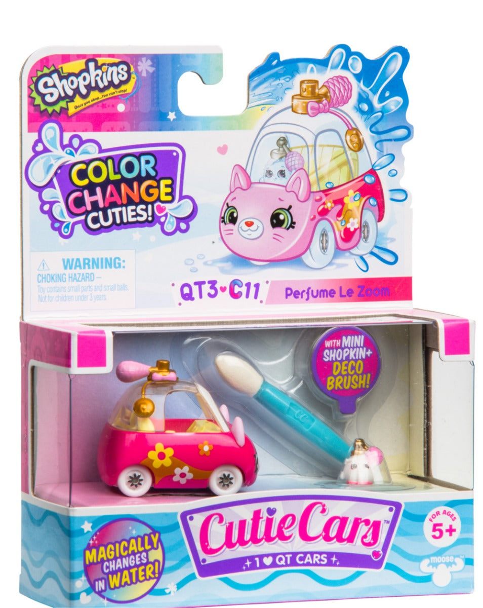 CUTIE CARS SHOPKINS W1 COLOR CHANGE PACK QT3-C11 PERFUME LE ZOOM