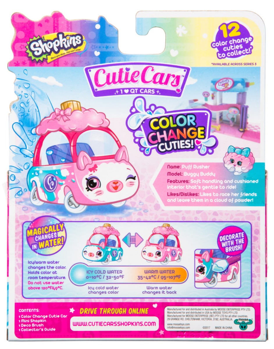 CUTIE CARS SHOPKINS W1 COLOR CHANGE PACK QT3-C01 PUFF RUSHER