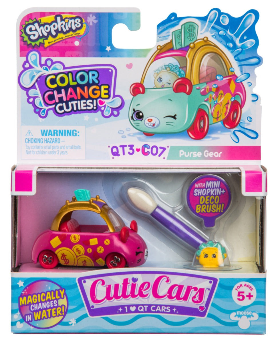 CUTIE CARS SHOPKINS W1 COLOR CHANGE PACK QT3-C07 PURSE GEAR