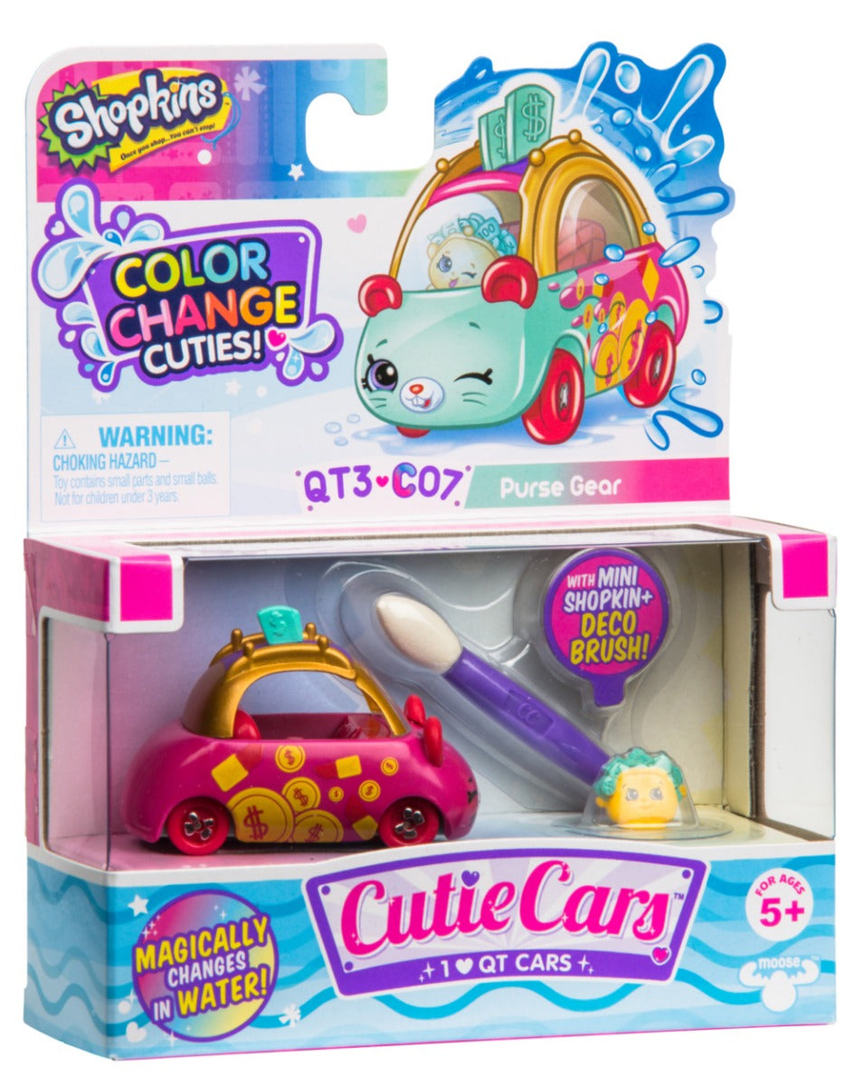 CUTIE CARS SHOPKINS W1 COLOR CHANGE PACK QT3-C07 PURSE GEAR