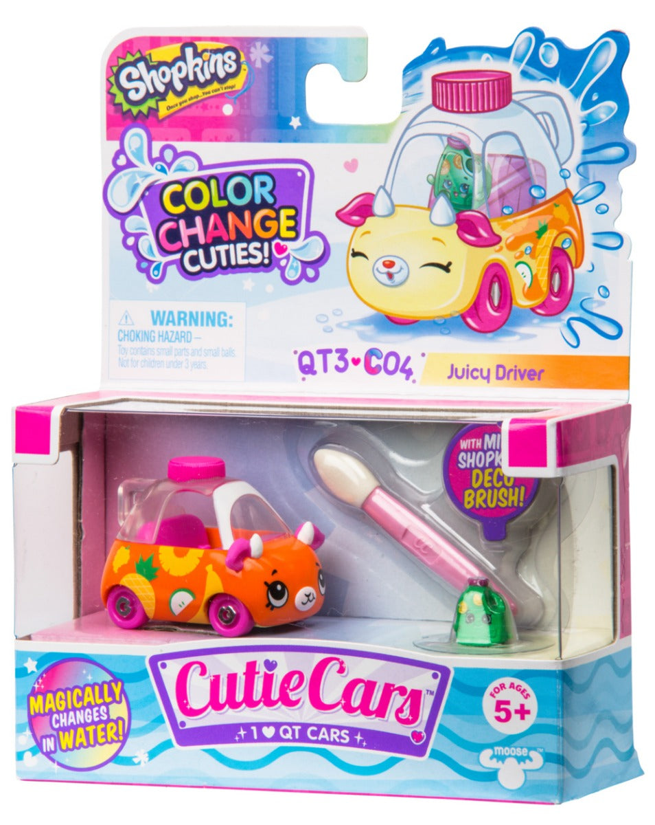 CUTIE CARS SHOPKINS W1 COLOR CHANGE PACK QT3-C04 JUICY DRIVER