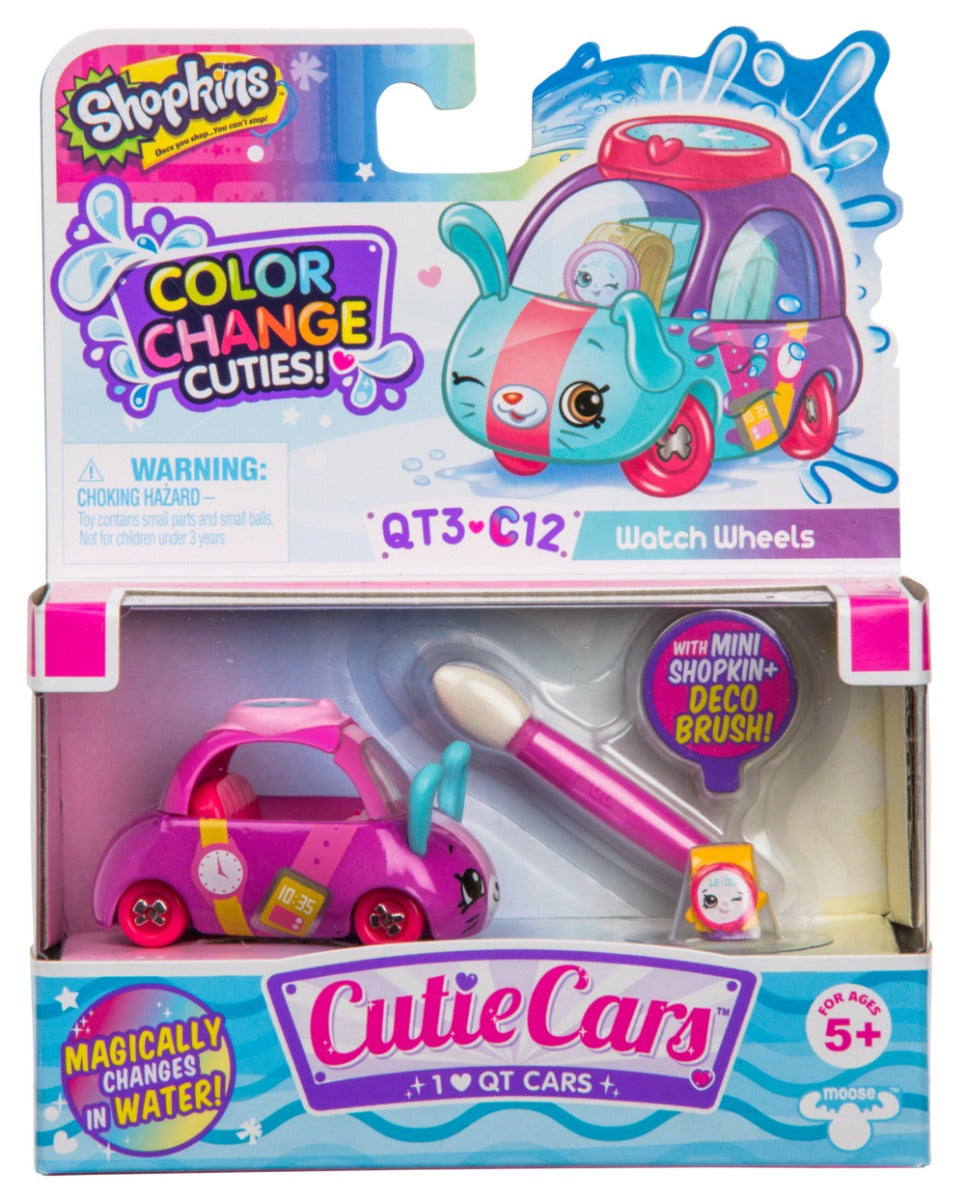 CUTIE CARS SHOPKINS W1 COLOR CHANGE PACK QT3-C12 WATCH WHEELS