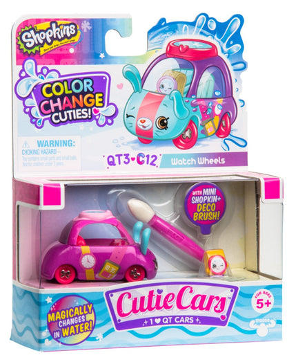 CUTIE CARS SHOPKINS W1 COLOR CHANGE PACK QT3-C12 WATCH WHEELS