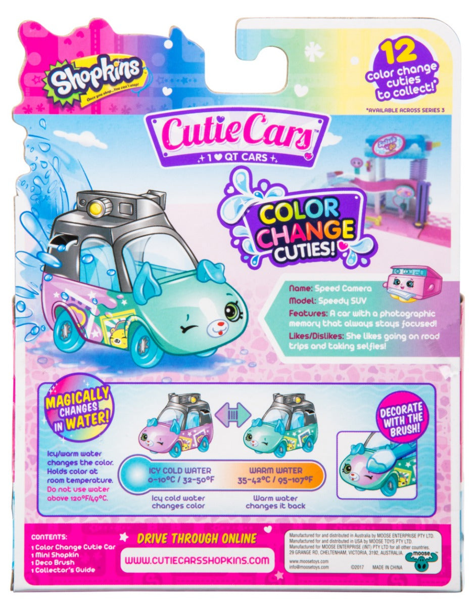 CUTIE CARS SHOPKINS W1 COLOR CHANGE PACK QT3-C03 SPEED CAMERA