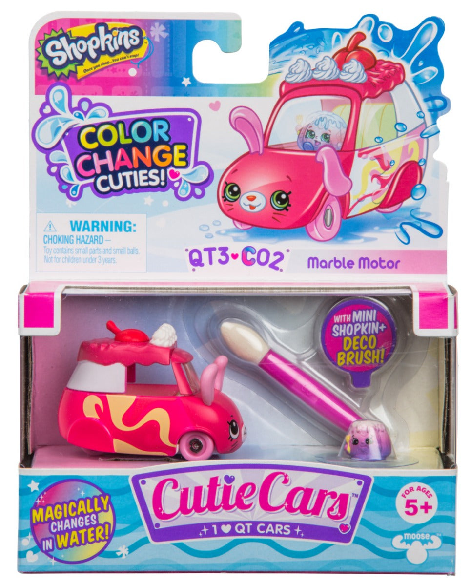 CUTIE CARS SHOPKINS W1 COLOR CHANGE PACK QT3-C02 MARBLE MOTOR