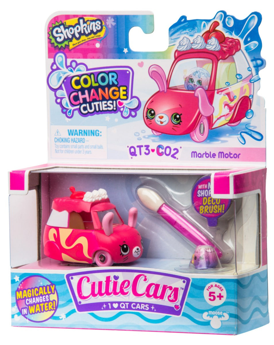 CUTIE CARS SHOPKINS W1 COLOR CHANGE PACK QT3-C02 MARBLE MOTOR