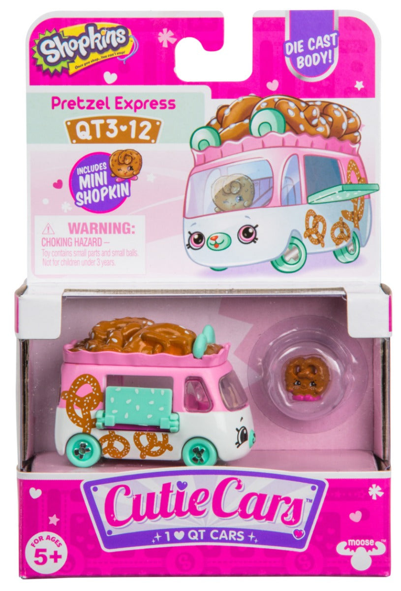 CUTIE CARS SHOPKINS S3 W2 SINGLE PACK QT3-12 PRETZEL EXPRESS