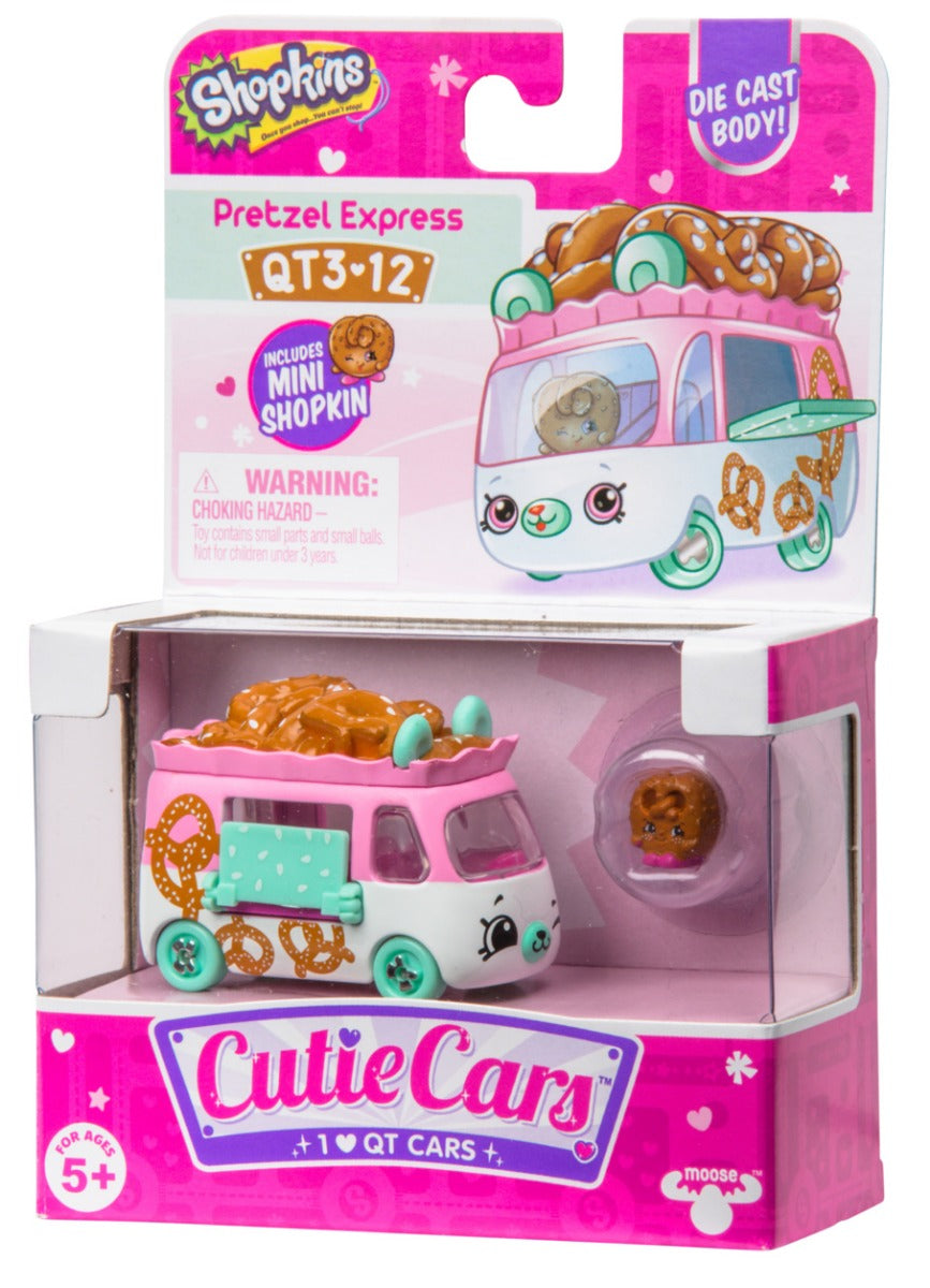 CUTIE CARS SHOPKINS S3 W2 SINGLE PACK QT3-12 PRETZEL EXPRESS