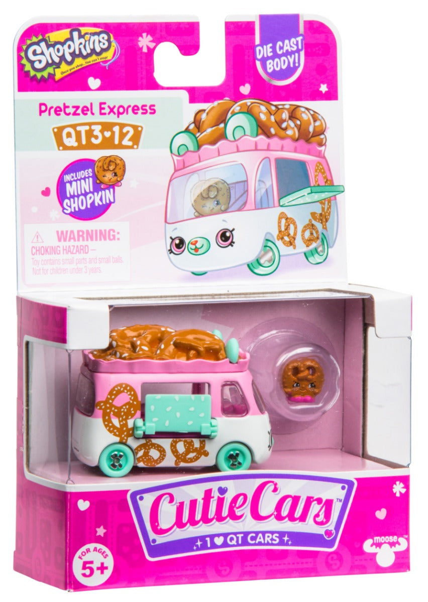 CUTIE CARS SHOPKINS S3 W2 SINGLE PACK QT3-12 PRETZEL EXPRESS