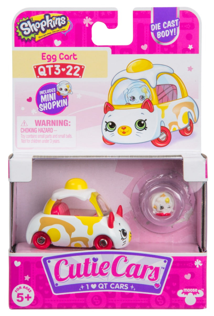 CUTIE CARS SHOPKINS S3 W2 SINGLE PACK QT3-22 EGG CART