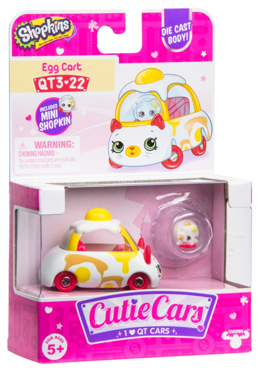 CUTIE CARS SHOPKINS S3 W2 SINGLE PACK QT3-22 EGG CART