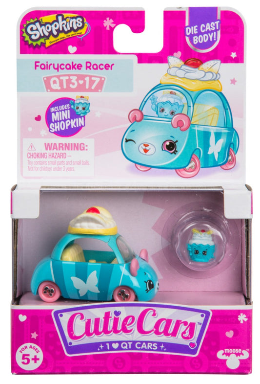 CUTIE CARS SHOPKINS S3 W2 SINGLE PACK QT3-17 FAIRYCAKE RACER
