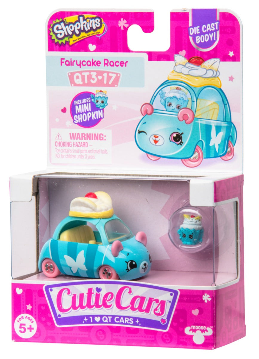 CUTIE CARS SHOPKINS S3 W2 SINGLE PACK QT3-17 FAIRYCAKE RACER