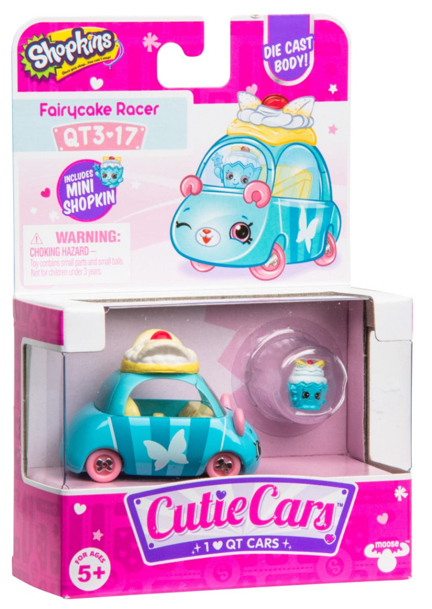 CUTIE CARS SHOPKINS S3 W2 SINGLE PACK QT3-17 FAIRYCAKE RACER