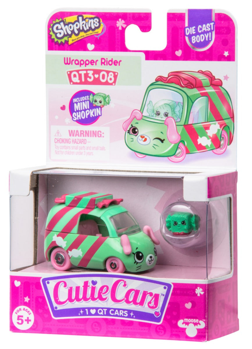 CUTIE CARS SHOPKINS S3 W2 SINGLE PACK QT3-08 WRAPPER RIDER