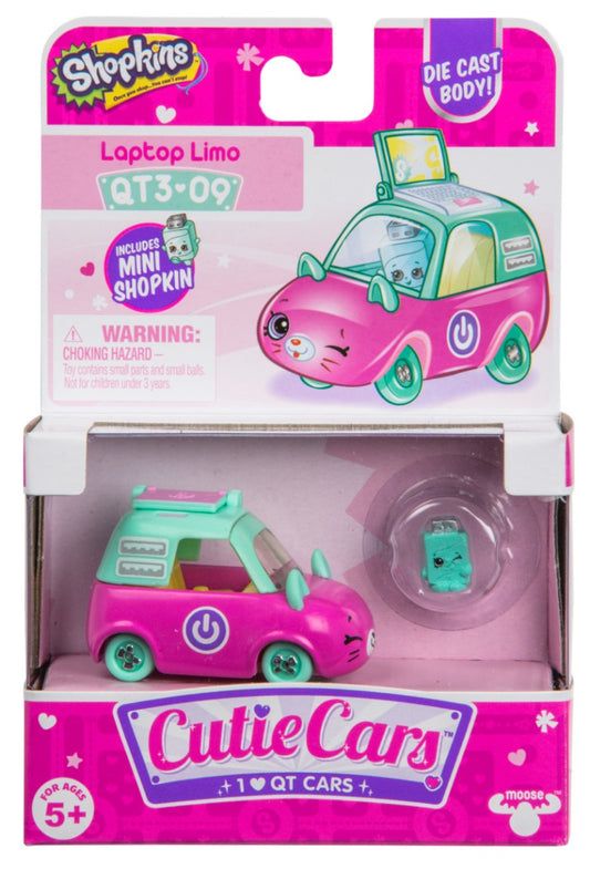 CUTIE CARS SHOPKINS S3 W2 SINGLE PACK QT3-09 LAPTOP LIMO