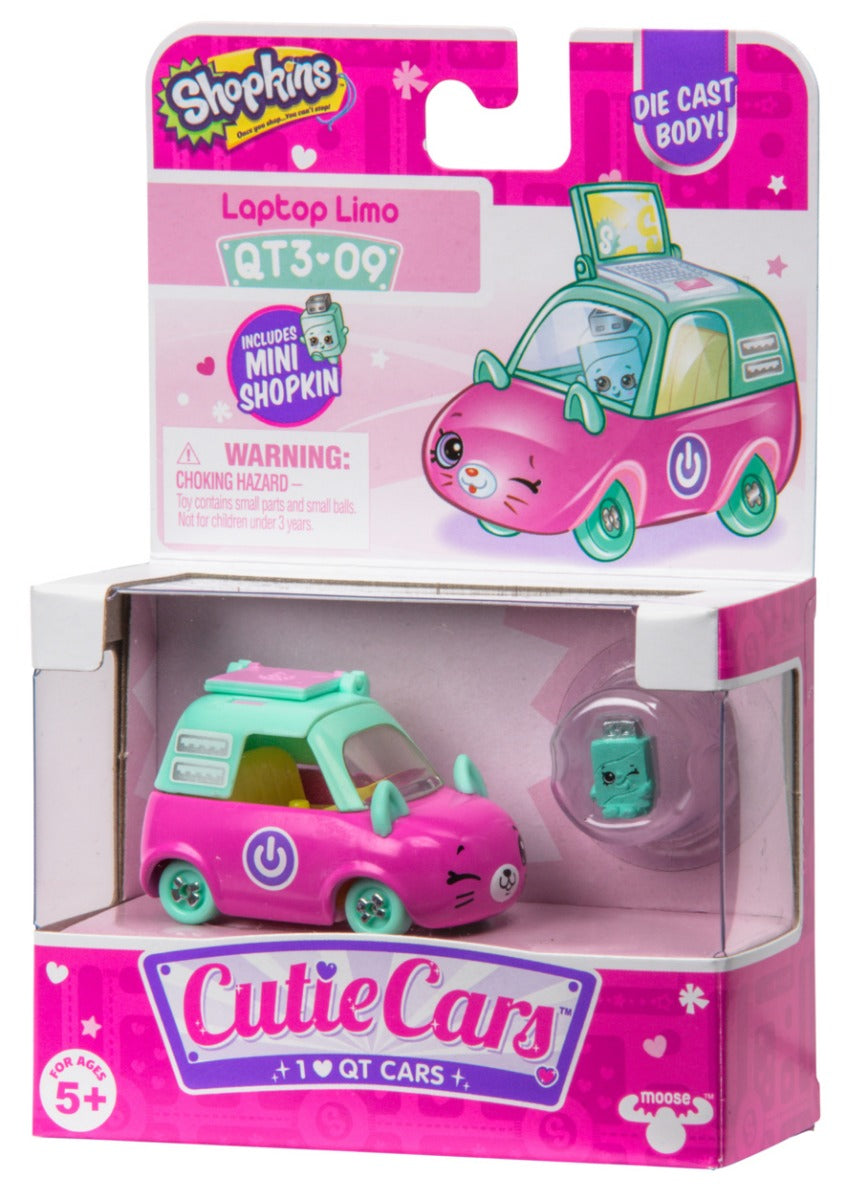 CUTIE CARS SHOPKINS S3 W2 SINGLE PACK QT3-09 LAPTOP LIMO