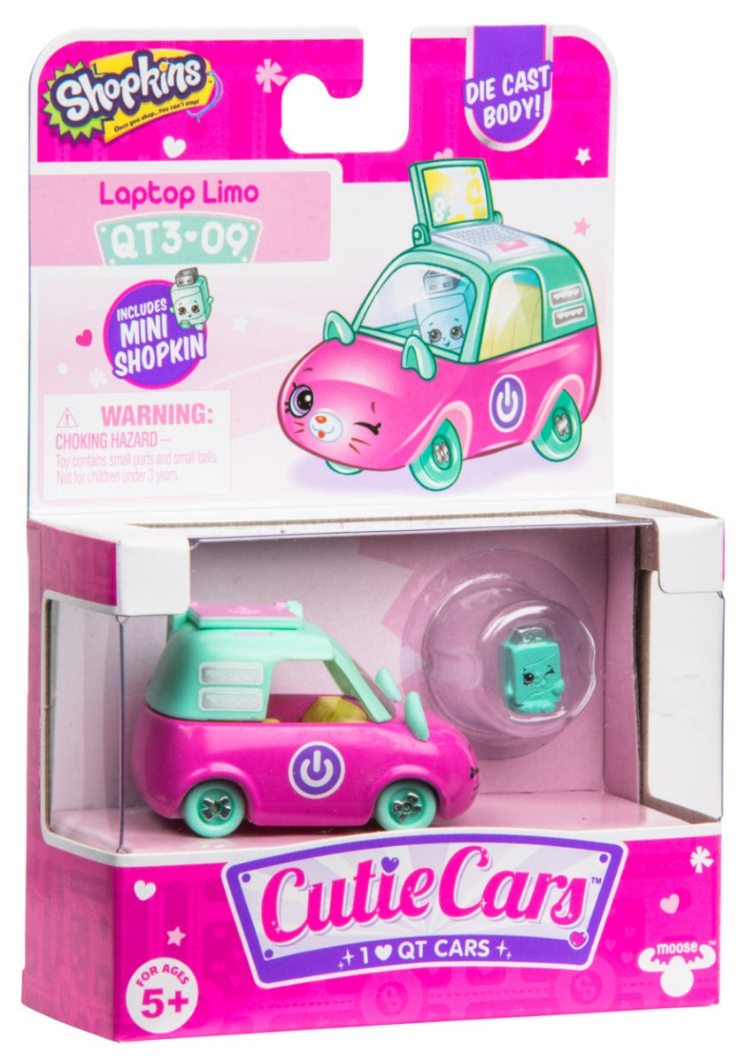 CUTIE CARS SHOPKINS S3 W2 SINGLE PACK QT3-09 LAPTOP LIMO
