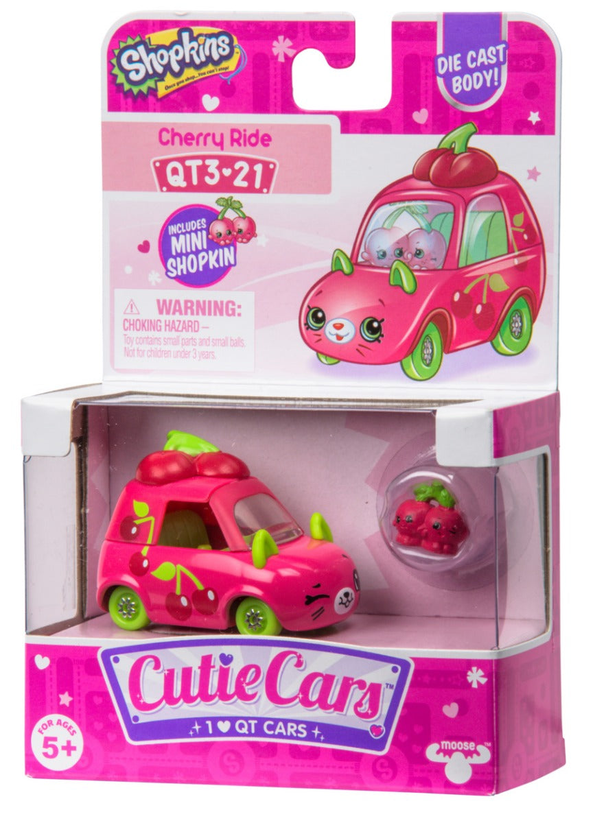 CUTIE CARS SHOPKINS S3 W2 SINGLE PACK QT3-21 CHERRY RIDE