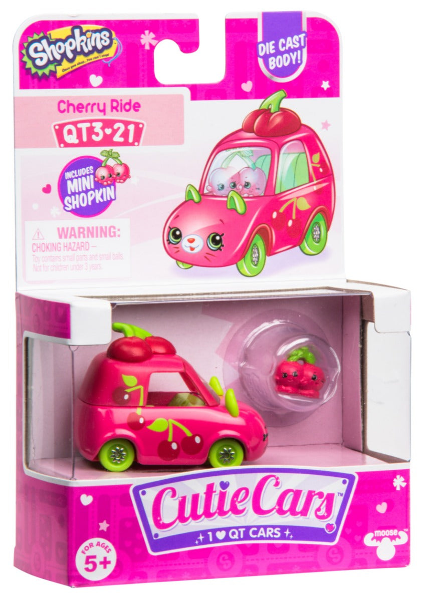 CUTIE CARS SHOPKINS S3 W2 SINGLE PACK QT3-21 CHERRY RIDE